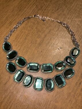 St. Thomas Dramatic Aqua Green Crystal Bib Necklace - Women's Jewelry